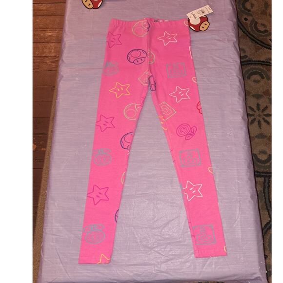 Gaming Character Icon Toss Girls Graphic Leggings Pink Size Large 10/12 - Picture 6 of 8